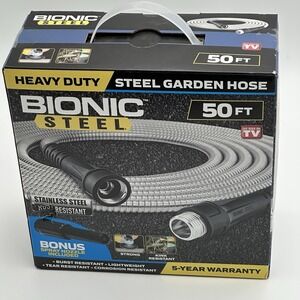 Bionic Steel Metal Garden Hose Heavy Duty Stainless Steel Hose 50FT (Damaged Box